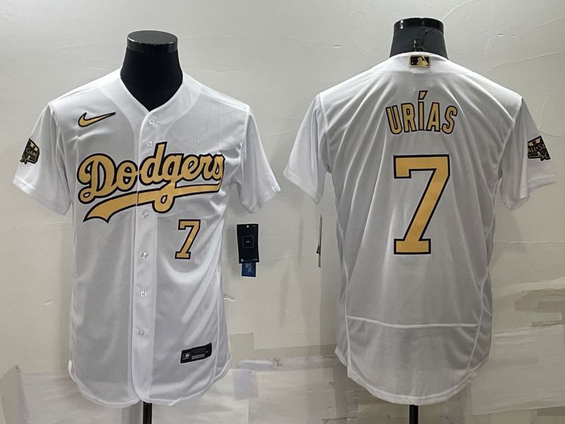 Men Los Angeles Dodgers 7 Urias White 2022 All Star Elite Nike MLB Jerseys